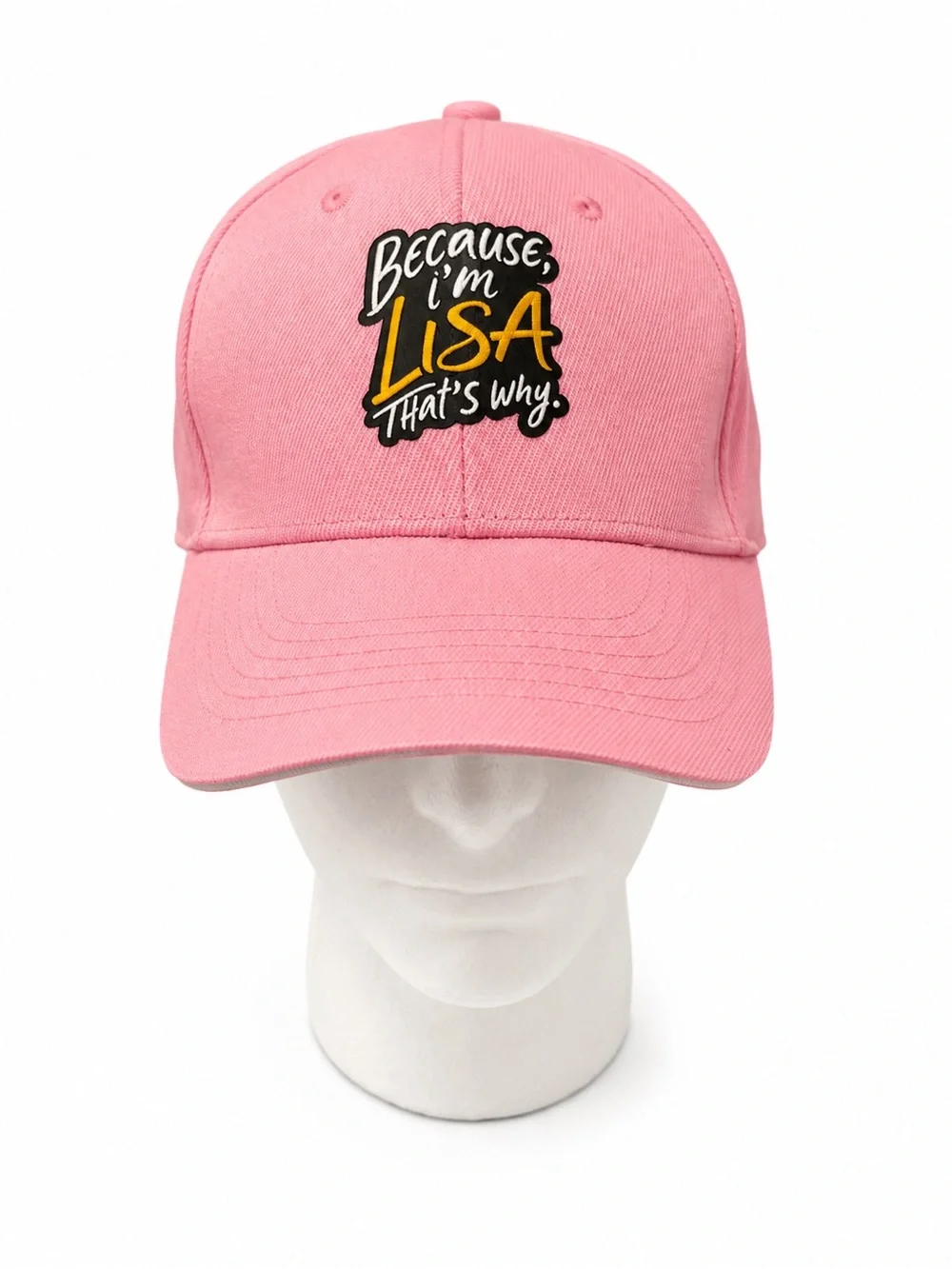 Pink 'Because I'm Lisa That's Why' Adult Baseball Cap